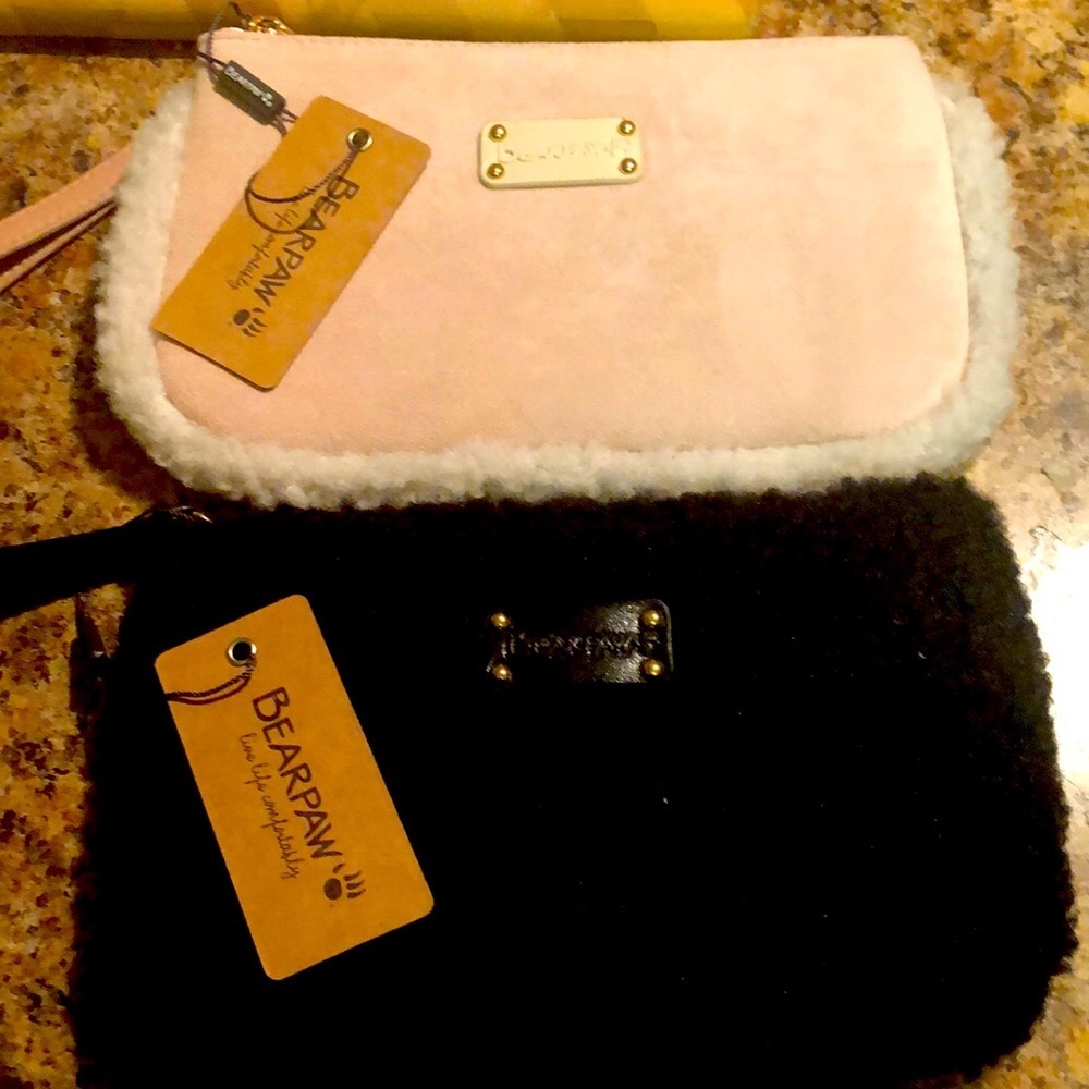 2  BearPaw Sherpa Wristlets BNWT!